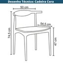 Ver imagem 3 de Kit 2 Cadeiras Cora Rivatti em Polipropileno Preto e Assento Estofado em Pu Fendi