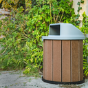 Ver imagem 2 de Lixeira Madeira Plástica 75 Litros - 50 Cm:marrom/cinza