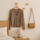 Ver imagem 4 de Kit 4 Ganchos de Madeira Pinus Cabideiro de Parede Redondo Bolsas Mochilas Casacos