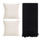 Ver imagem 1 de Kit 2 Capas de Almofada Decorativa 42x42cm + Manta de Sofá