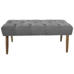 Banco Estofado Jade 120xcm Suede Cinza - Majú Decor - 1