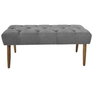 Banco Estofado Jade 120xcm Suede Cinza - Majú Decor