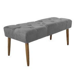 Banco Estofado Jade 120xcm Suede Cinza - Majú Decor - 2