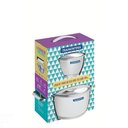 Ver imagem 3 de Jogo de Panelas Tramontina Allegra em Aço Inox com Fundo Triplo e Tampas de Inox 2 Peças