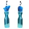 Garrafinha copo canudo e tampa de tubarão infantil azul 2 un - 1