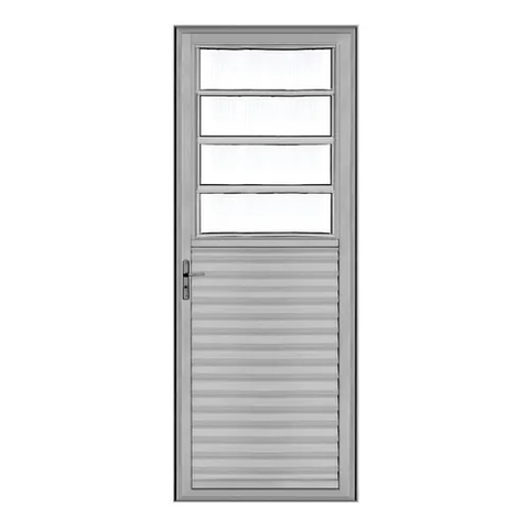 Porta Basculante Alumínio Brilhante 210x80 Vidro Boreal Lado Direito
