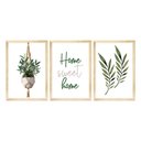 Ver imagem 1 de Kit 3 Quadros Decorativos para Corredor Moldura Pinus Plantas Folhas