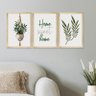 Kit 3 Quadros Decorativos para Corredor Moldura Pinus Plantas Folhas - 3
