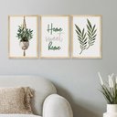 Ver imagem 3 de Kit 3 Quadros Decorativos para Corredor Moldura Pinus Plantas Folhas