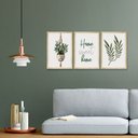 Ver imagem 2 de Kit 3 Quadros Decorativos para Corredor Moldura Pinus Plantas Folhas