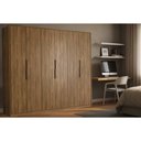 Ver imagem 1 de Guarda Roupa Casal 6 Portas (2 Ripadas) e 6 Gavetas Atrice Nogueira Touch - Demóbile