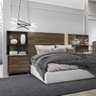 Cabeceira Cama Quarto Casal Extensível com Mesa de Cabeceira:Marrom-Escuro - Legno - 3