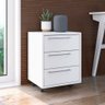 Gaveteiro Multiuso para Sala/Escritório 3 Gavetas e Rodas:Branco - 1