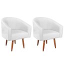 Ver imagem 1 de Kit 02 Poltronas Decorativas Sala de Estar Recepção Luiza Pés Palito Suede - Doce Sonho Móveis KIT 2