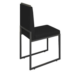 Cadeira Sala Jantar Barcelona – Base Metal Preto – Veludo:preto - 1