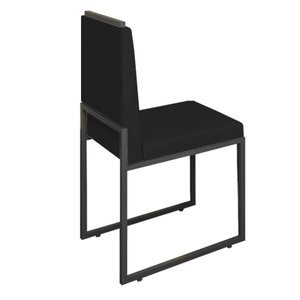 Cadeira Sala Jantar Barcelona – Base Metal Preto – Veludo:preto