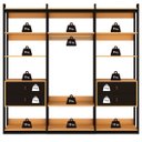 Ver imagem 4 de Guarda-roupa Genialflex Closet Modulado Aberto 1 Cabide 4 Gavetas Freijó Preto Fosco