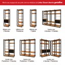 Ver mais imagens de Guarda-roupa Genialflex Closet Modulado Aberto 1 Cabide 4 Gavetas Freijó Preto Fosco