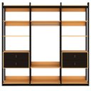 Ver imagem 2 de Guarda-roupa Genialflex Closet Modulado Aberto 1 Cabide 4 Gavetas Freijó Preto Fosco