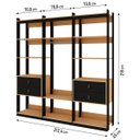 Ver imagem 3 de Guarda-roupa Genialflex Closet Modulado Aberto 1 Cabide 4 Gavetas Freijó Preto Fosco