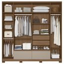 Ver imagem 3 de Guarda Roupa Casal 217cm com Espelho Denali Carvalho/Fendi Z17 - Mpozenato
