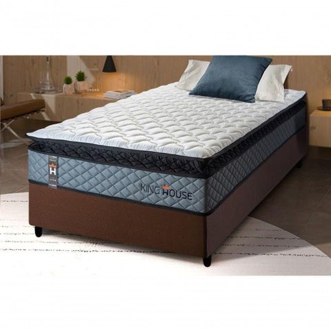 Cama Box Espuma Chicago Solteiro 88x188 Cinza King House