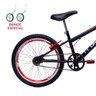 Bicicleta Aro 20 Bmx Cross Freestyle Aero Vermelha com Preto - Pneu Preto - 3