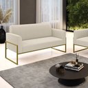 Ver imagem 2 de Sofá 2 Lugares Namoradeira Industrial Alta Dourado Marisa Bouclê D03 - D’Rossi