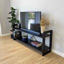Ver imagem 6 de Rack TV Linea 140cm Madeira Pinus Preto com Suporte Artfactory Design