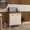 Ver imagem 2 de Balcão Multiuso Armário para Cozinha Microondas Forno Jane Mobília Decor Savana Off White