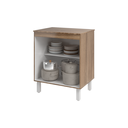Ver imagem 4 de Balcão Multiuso Armário para Cozinha Microondas Forno Jane Mobília Decor Savana Off White