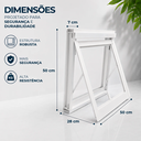 Ver imagem 2 de Vitro Basculante em Aço Galvanizado 50x50cm Janela sem Grade Lavabo sem Vidro Branco Lh Móveis