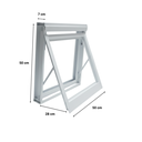 Ver imagem 2 de Vitro Basculante Alumínio 50x50cm Janela sem Grade Compacta Lavabo Lavanderia sem Vidro - Branco