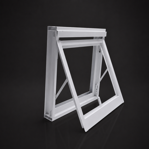 Vitro Basculante em Aço Galvanizado 50x50cm Janela sem Grade Lavabo sem Vidro Branco Lh Móveis