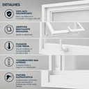 Ver imagem 3 de Vitro Basculante em Aço Galvanizado 50x50cm Janela sem Grade Lavabo sem Vidro Branco Lh Móveis