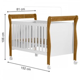 Berço Mini Cama Slim 100% Mdf com Colchão Branco/Ypê - Tigus - 4