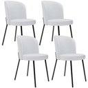 Ver imagem 1 de Kit 4 Cadeiras Sala de Jantar Estofada Gavi L02 Linho Cinza - Lyam Decor