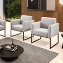Ver imagem 1 de Kit 2 Poltronas Base Industrial Preto Marisa Veludo D03 - D’Rossi