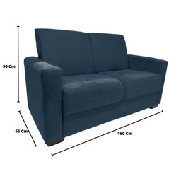 Sofá Estofado 2 Lugares Sala Estar Recepção Raíssa Suede Azul Marinho - 3