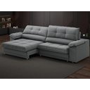 Ver imagem 1 de Sofá com Carregador Usb Retrátil Reclinável Monaco 2,10m Velosuede Grafite - Netsofas