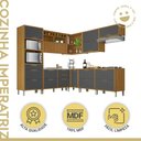 Ver imagem 2 de Cozinha 9 Peças Ângulo Torre Quente 100% Mdf Imperatriz Nesher Freijó-grafite