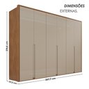 Ver imagem 7 de Guarda Roupa Casal Lizz 6 Portas 6 Gavetas Flex Off White/cedro - Casa D