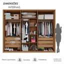 Ver imagem 3 de Guarda Roupa Casal Lizz 6 Portas 6 Gavetas Flex Off White/cedro - Casa D