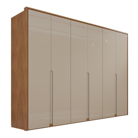 Guarda Roupa Casal Lizz 6 Portas 6 Gavetas Flex Off White/cedro - Casa D