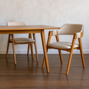 Ver imagem 2 de Conjunto 2 Cadeiras de Jantar Linho Bege Encosto Concha Luxo