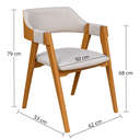 Ver imagem 4 de Conjunto 2 Cadeiras de Jantar Linho Bege Encosto Concha Luxo