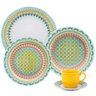 Aparelho De Jantar Unni Birlo 30 Peças Porcelana Oxford Amarelo Geométrico - 1
