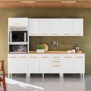 Ver imagem 2 de Conjunto de Cozinha Celeste Modulado com 13 Portas 2 Gavetas Branco