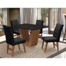 Conjunto Mesa de Jantar Safira com 4 Cadeiras Agata 135cm Cedro/Preto/Preto - 2