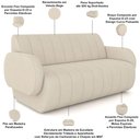 Ver imagem 4 de Sofá 2 Lugares Sala Living Orgânico 168cm Fávara K01 Veludo Bege - Lyam Decor